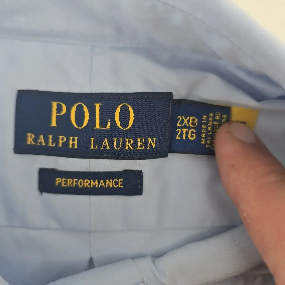 Polo Ralph Lauren Shirt Mens 2XB 2XL BIG Performance Button Down Short Sleeve